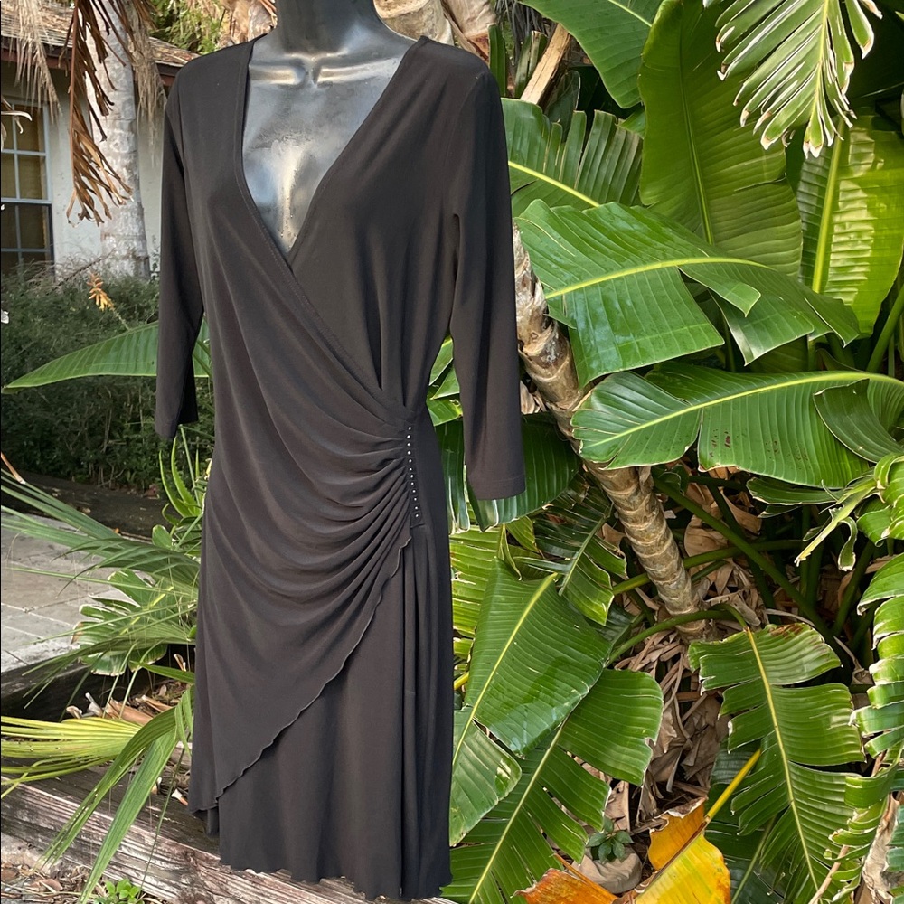 Joseph Ribkoff wrap front asymmetric dress